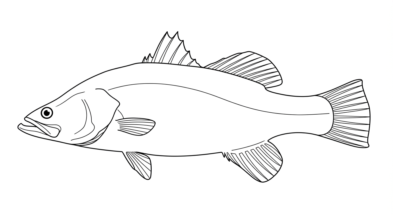 Line drawing of Barramundi