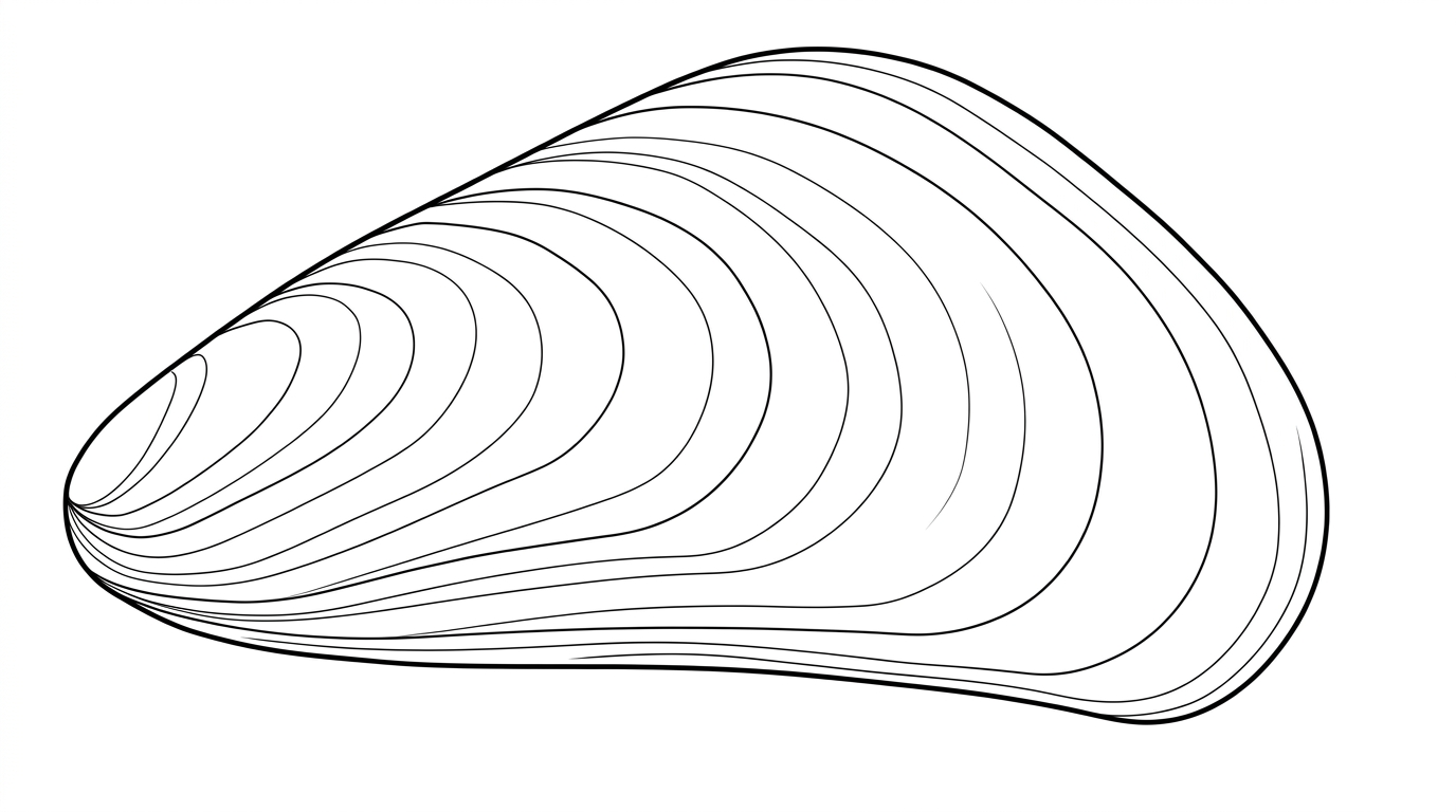 Line drawing of Blue Mussel