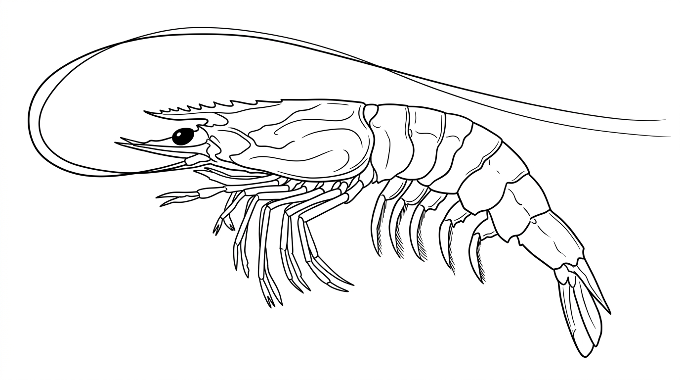 Line drawing of King Prawn