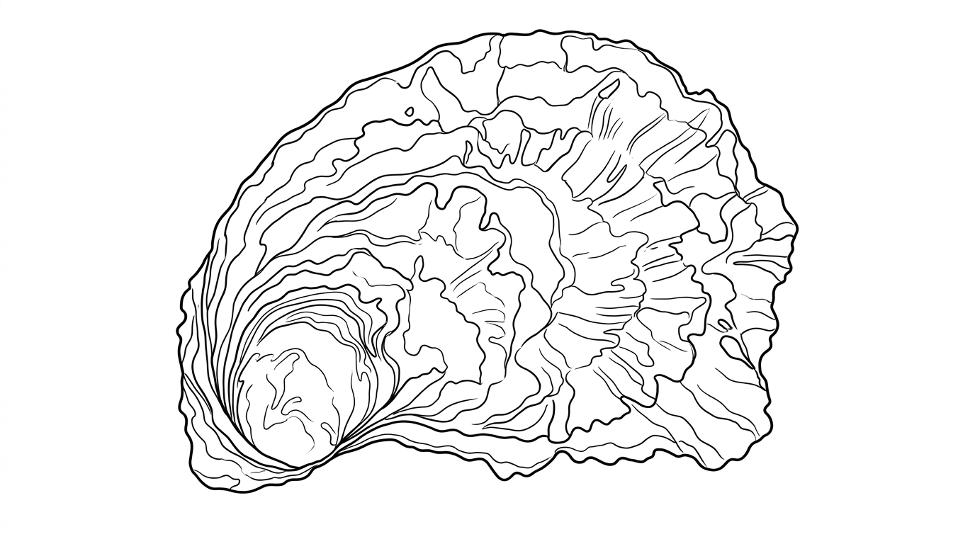 Line drawing of Pacific Oyster