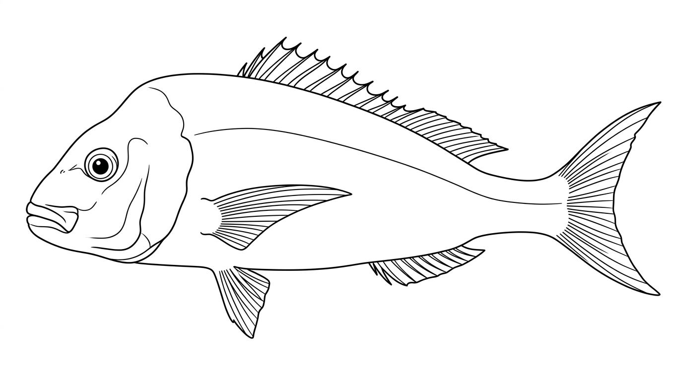 Line drawing of Pink Snapper